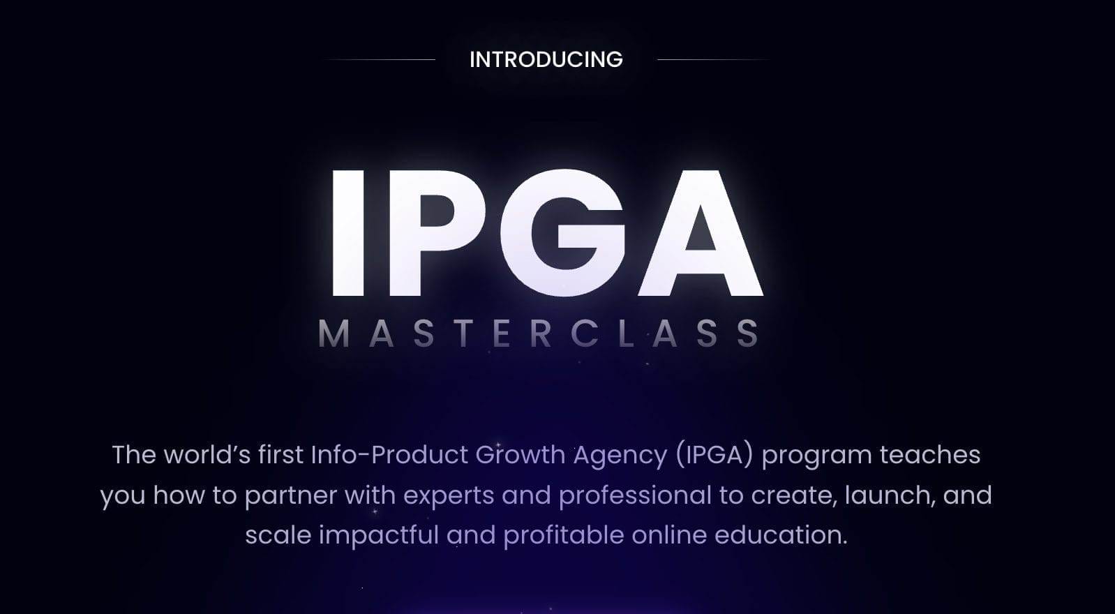 Sander Stage – IPGA Masterclass 2024